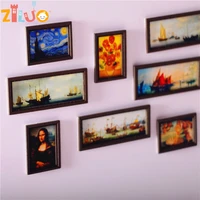 112 dollhouse living room scene accessories simple name oil painting mural diy cottage mini furniture model dollhouse toys