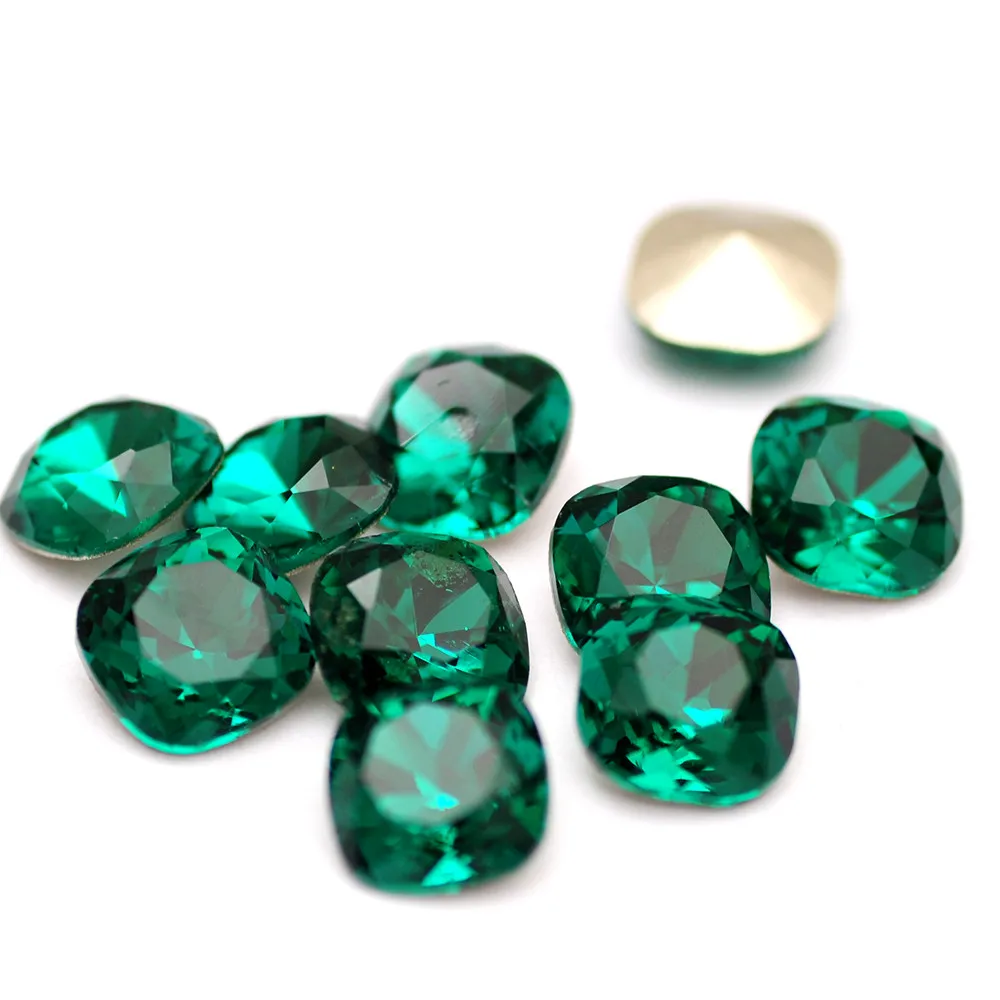 10 штук 8 мм Кристаллические украшения из стекла с блестками в форме подушки разных цветов камни декора для ногтей 3D DIY аксессуары