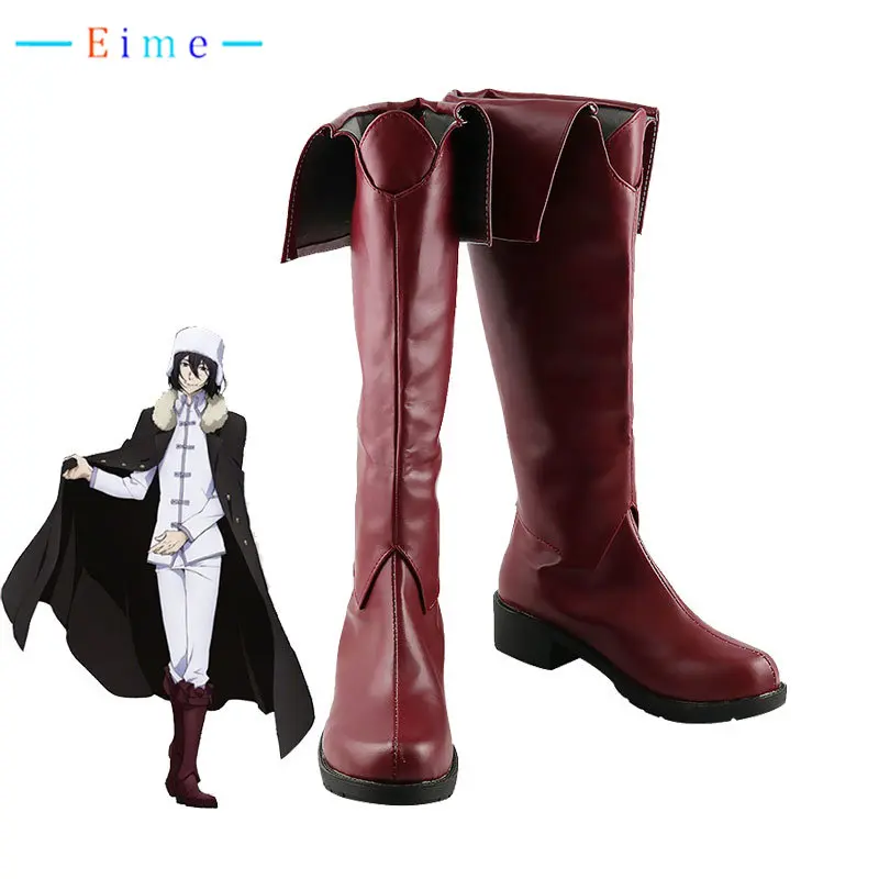 

Fyodor D Cosplay Shoes Anime Bungo Stray Dogs Cosplay Prop PU Leather Shoes Halloween Carnival Boots Custom Made