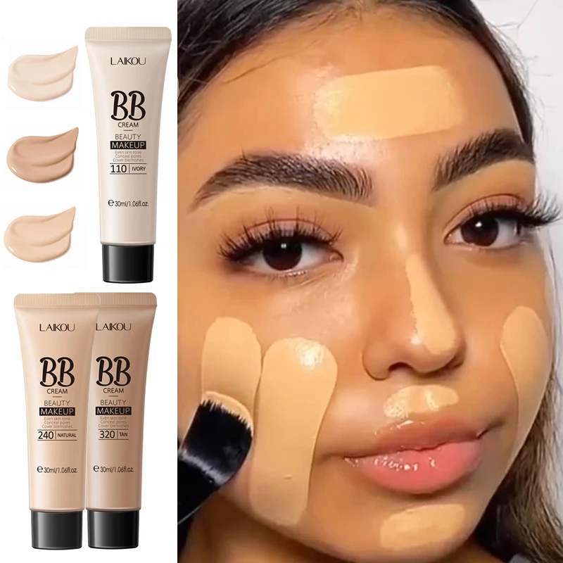 

Face Coverage Skin-Nourishing Liquid Oil Control Base Makeup Long-lasting Cover Acne Spot Natural BB Cream Foundation Concealer