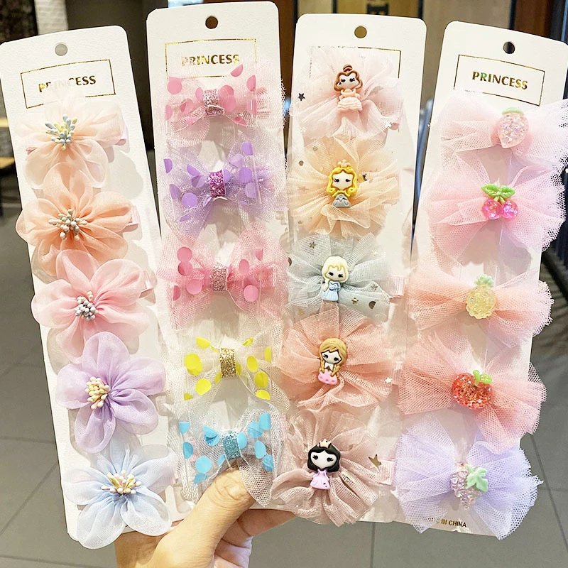 

1 комплект для девочек сладкий фрукт с цветочным принтом для девочек, с завязками на бант, Colorfur заколки для волос для детей милый зажим для во...