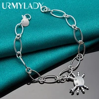 urmylady 925 sterling silver crab aaa zircon bracelet chain for women charm fashion wedding engagement party jewelry