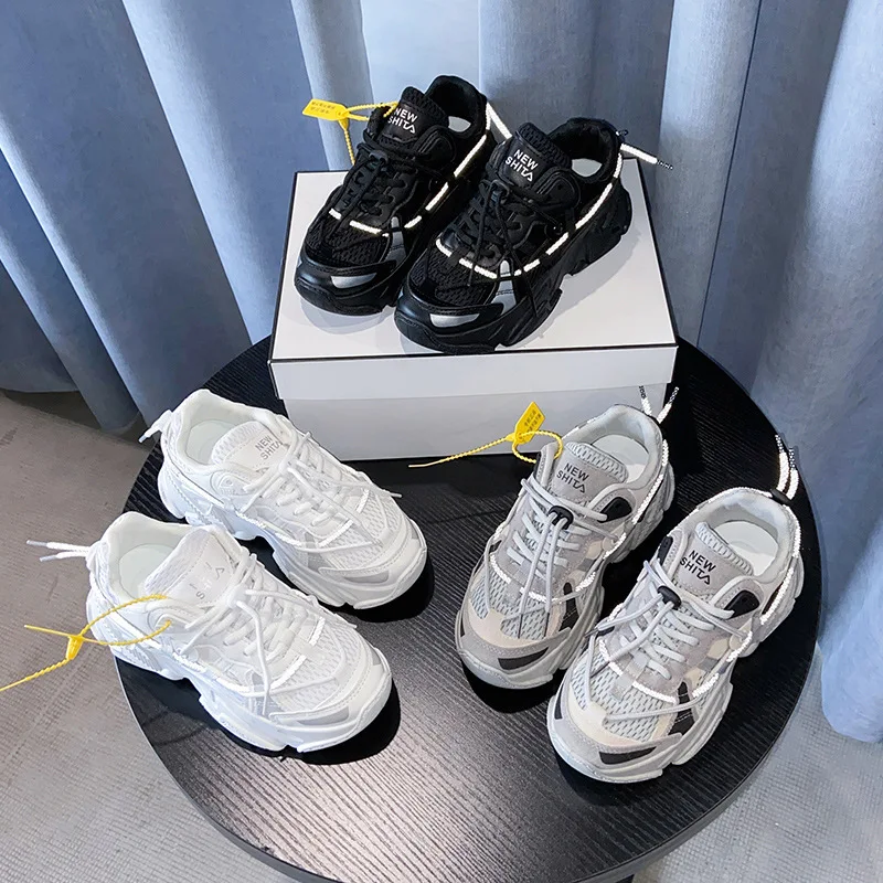 

Couple style sports shoes fashion lace-up casual increase anti-skid breathable running shoes Dad shoes Korean version 2023 new