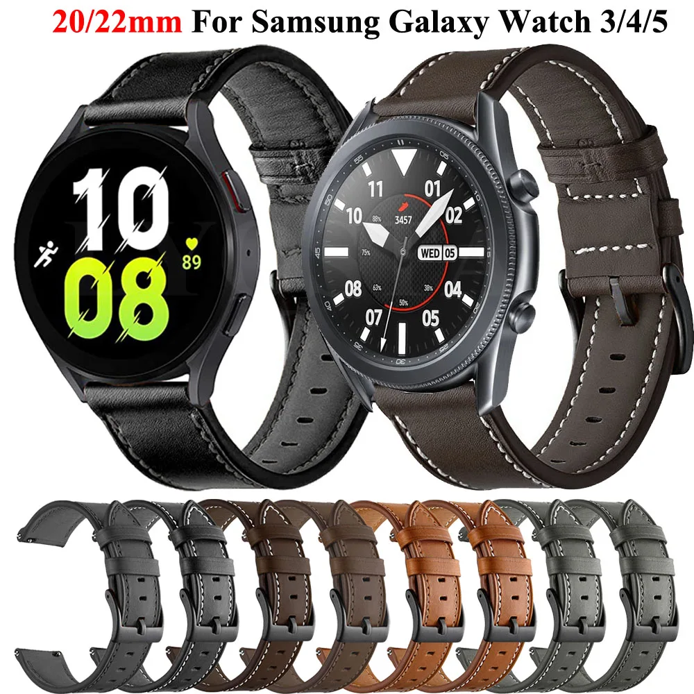 

Ремешок из натуральной кожи для Samsung Galaxy Watch 3 41 мм 45 мм 22 мм 20 мм, браслет для наручных часов Galaxy Watch 42 мм 46 мм S3