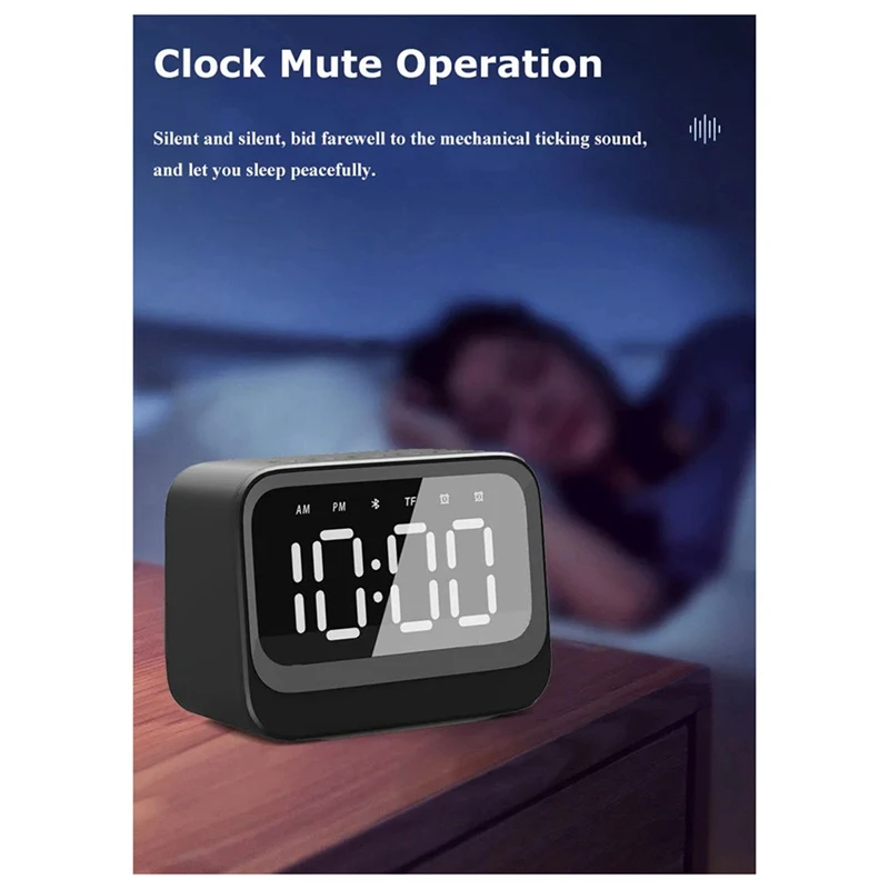 Мини-часы Bluetooth-динамик портативный двойной будильник звуковая панель