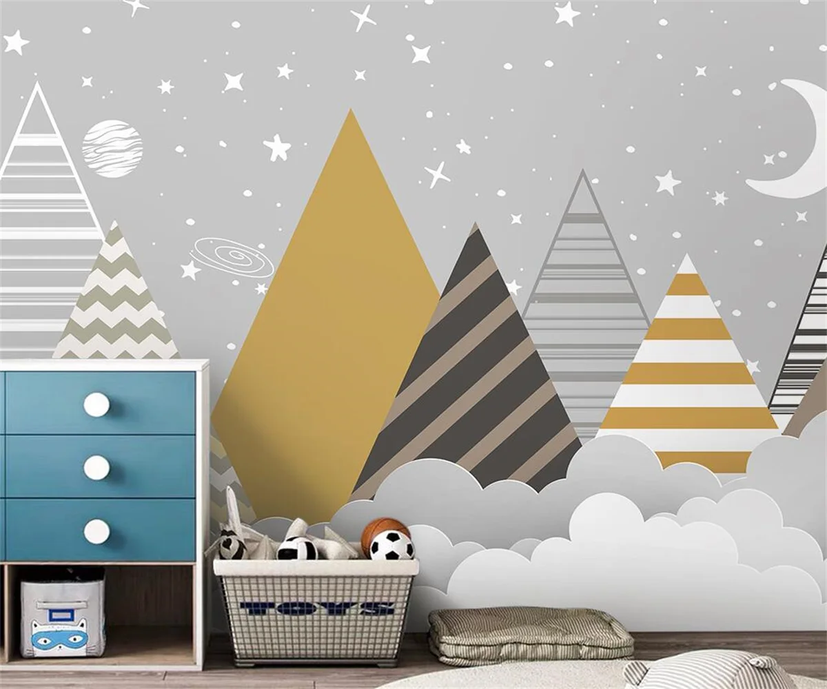Объемные настенные 3D-обои на заказ с изображением скандинавских геометрических