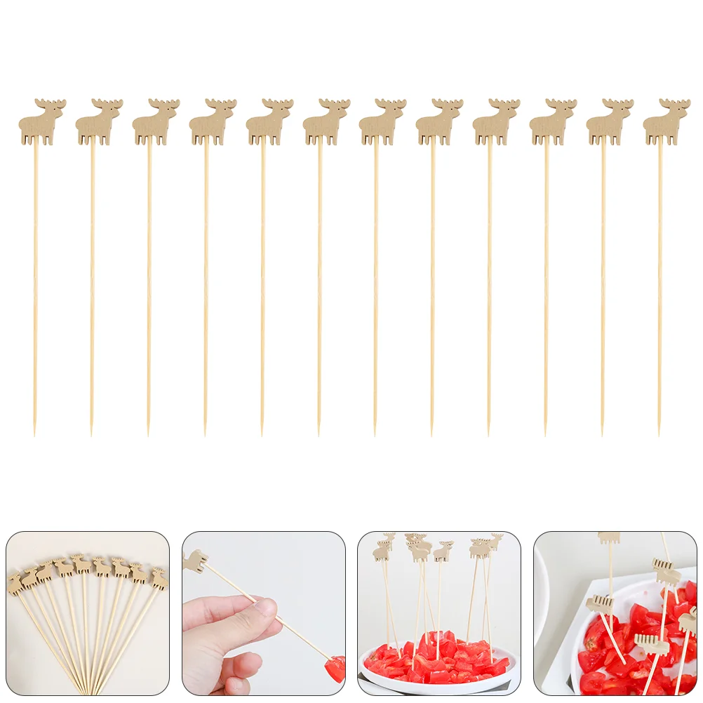 

Food Picks Cocktail Fruit Appetizer Drink Picks Sticks Disposable Wood Toothpicks Party Supplies (Assorted Patterns)