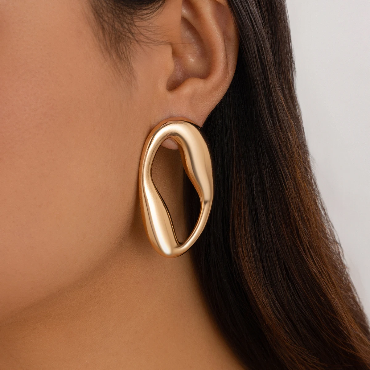 SHIXIN Панк полые эллиптические наушники женские серьги Ушные гвозди