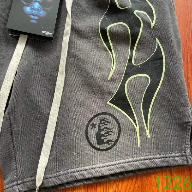 Шорты 24ss мужские/женские с эффектом потертости штаны в стиле оверсайз из чистого