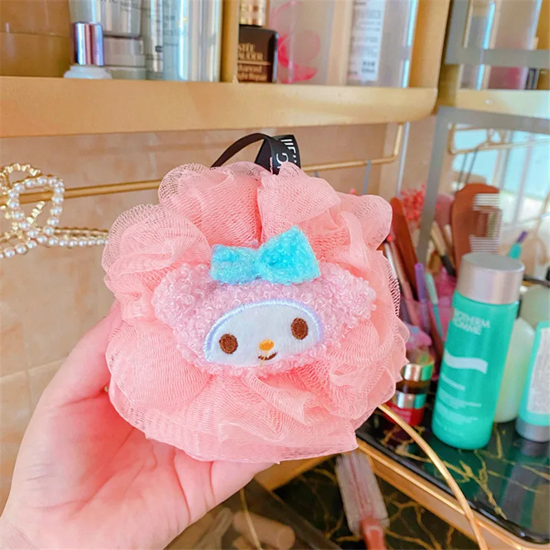 

My Melody Kuromi Kawaii Cartoon Cute Hello Kitty Cinnamoroll Bige Size Bath Ball Soft Toy for Girls Toiletries Bath Bubble Ball