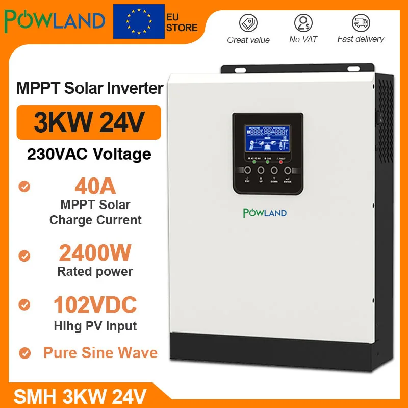 Гибридный солнечный инвертор 3000VA 2400W Pure Sine Wave DC 24V AC 220VAC MPPT солнечной установки