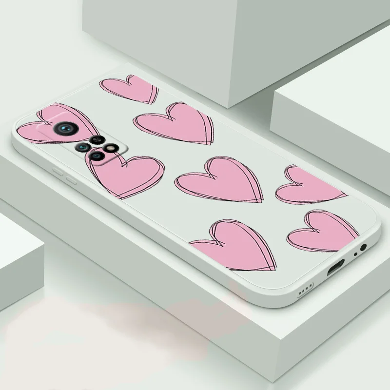 

For Xiaomi 10T Pro 10 ULTRA 11 11 Lite Soft Case TPU Silicone Phone Shell Love Heart Back Cover Phone Color Case