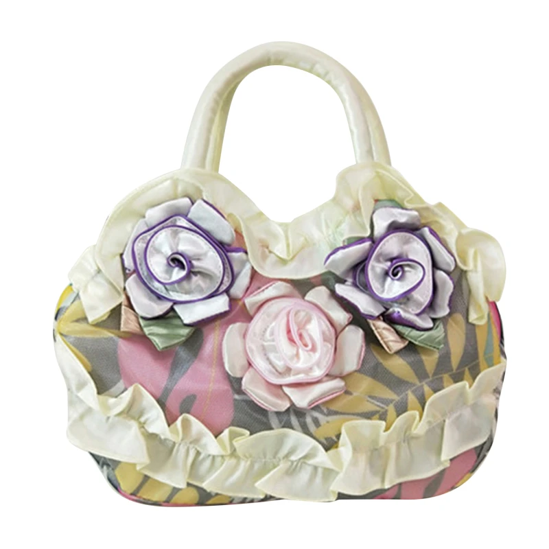 

Elegant Flower Women's Handbags Fashion Female Dinner Crossbody Bags High Quality Fold Color Printing Ladies Handbag