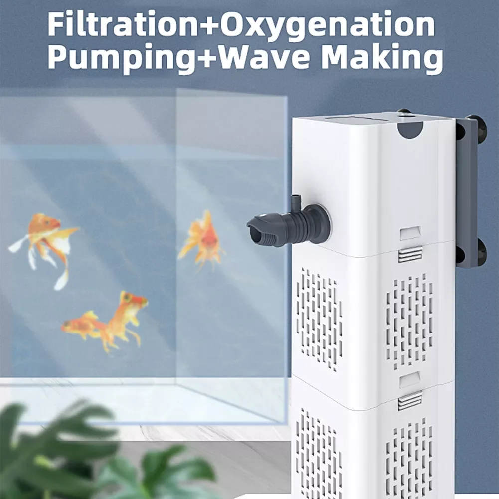 

Aquarium Filter 4in1 Wave Maker Filtration Air Pump Silent Fish Tank Submersible Air Oxygen Increase Internal Powerhead Pump