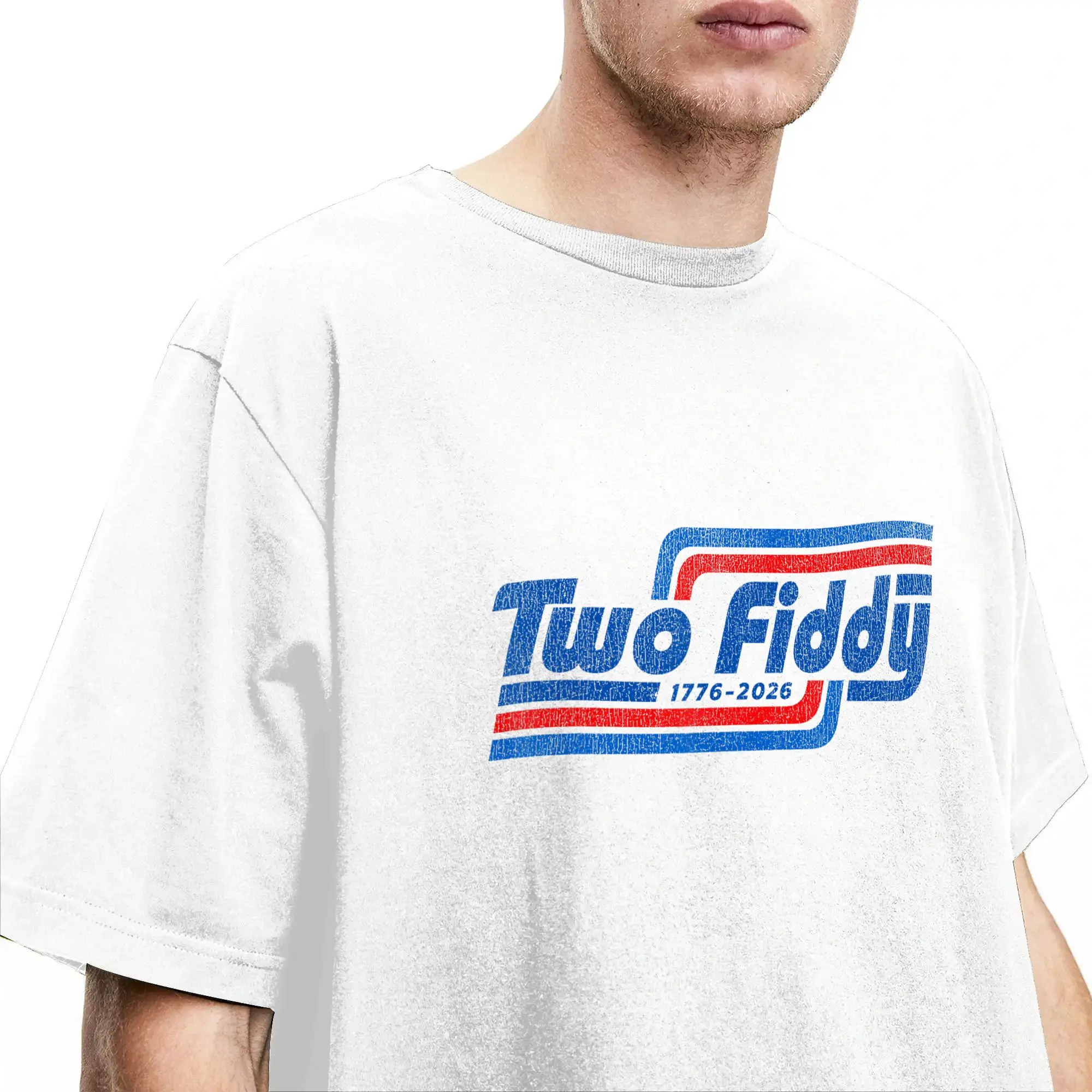 Фото Футболка Two Fiddy 2 Fiddy к 250-летию, к 4 июля, летняя, в стиле хип-хоп, хлопковая, с круглым вырезом, оверсайз, винтажная №3