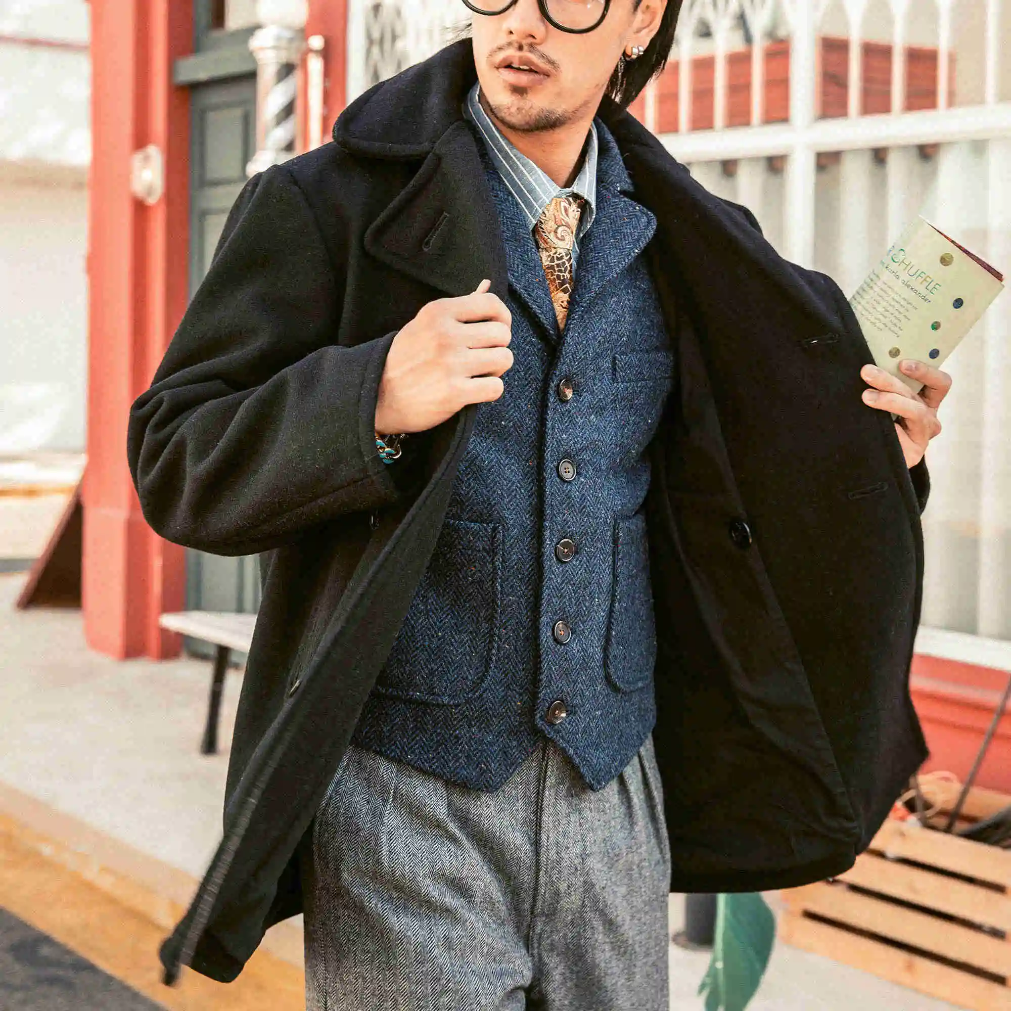 

WT-0001 RedTornado Top Quality Stylish US Size Navy Men Winter Thick Warm 1000 Gsm 60% Wool Jacket