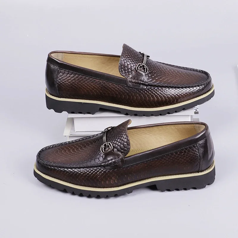 Роскошные брендовые мужские кроссовки из крокодиловой кожи пенни-лоферы