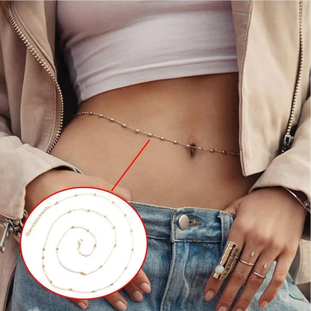 

Buttocks Waist Chain Summer Fashion Sexy Beach Chain Chain Women's Accessories Golden Beach Sexy Games Waist Round Party Be N2v4