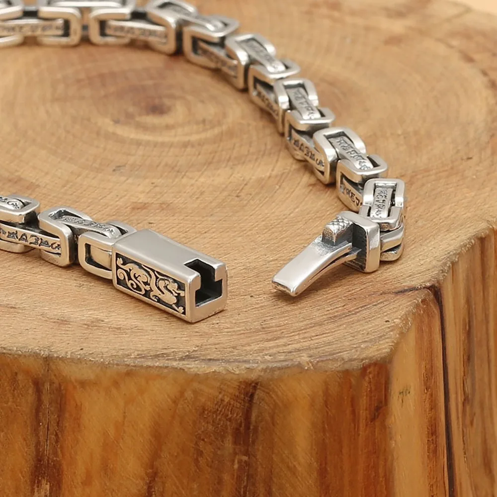 Настоящая твердая цепочка из стерлингового серебра 925 пробы мужская квадратная