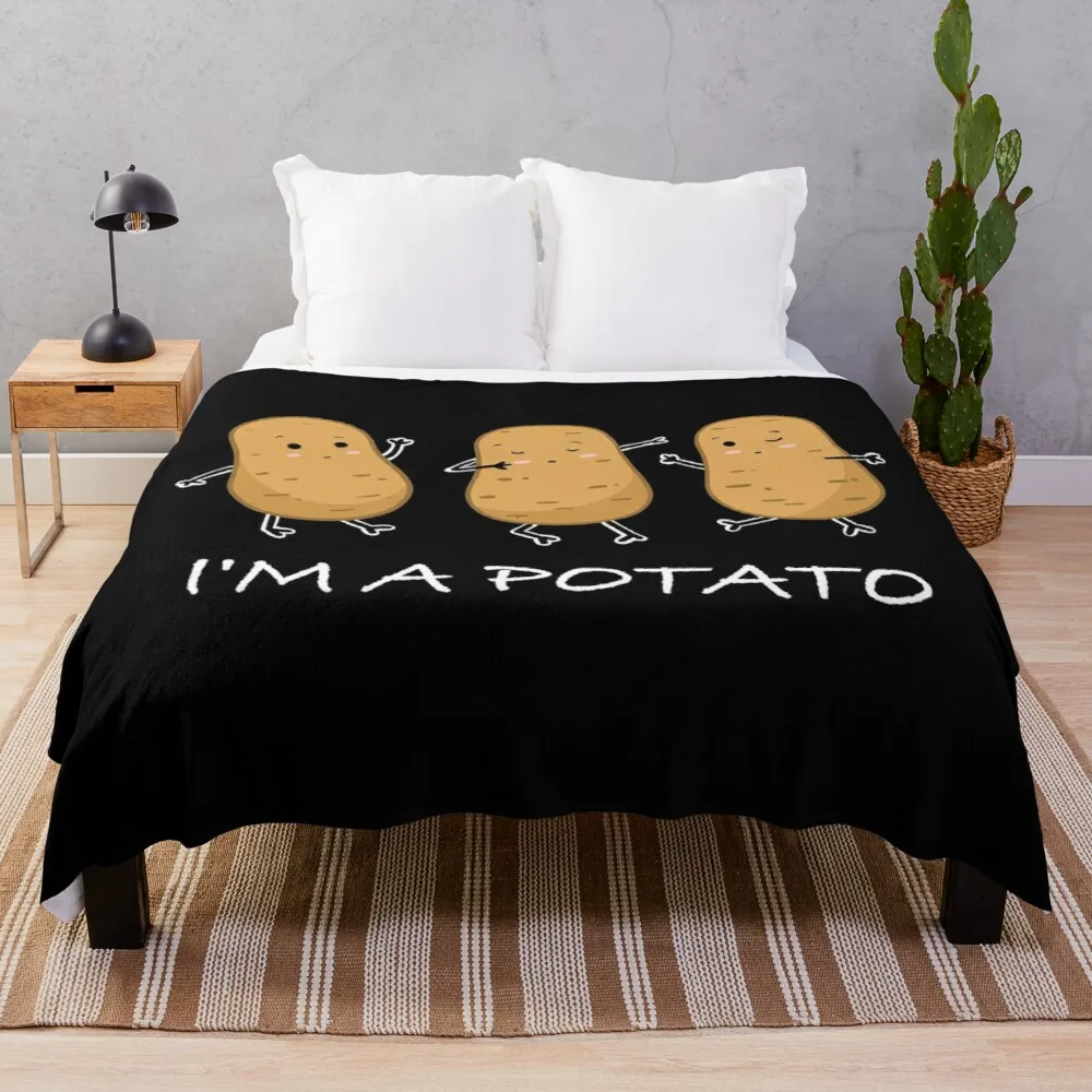 

Eu sou uma batata engraçado presente de batata bonito meme lance cobertor de pele sintética cobertor de pele