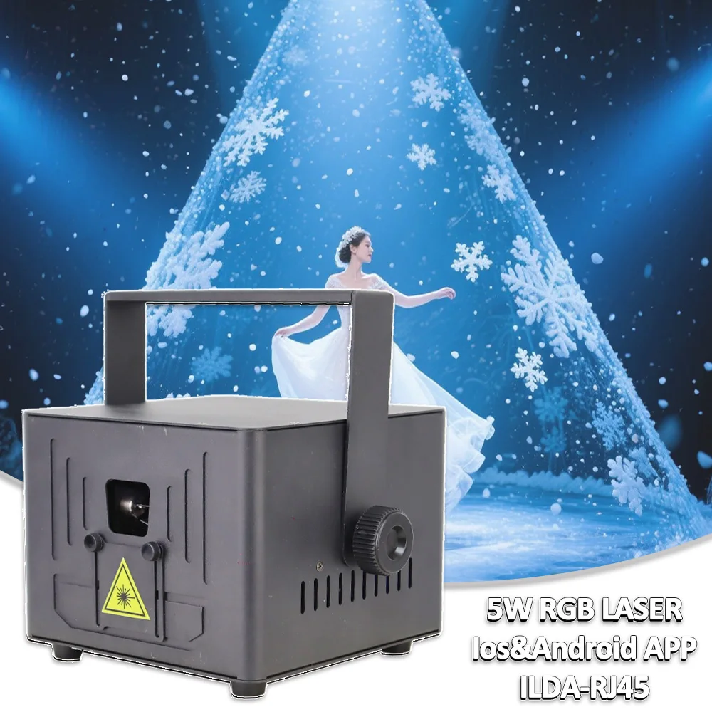 

RGB 5 Вт Лазерное освещение Bluetooth APP Control ILDA RJ45 Интерфейс для домашней вечеринки Dj Disco Рождество День рождения Свадьба Сценические огни