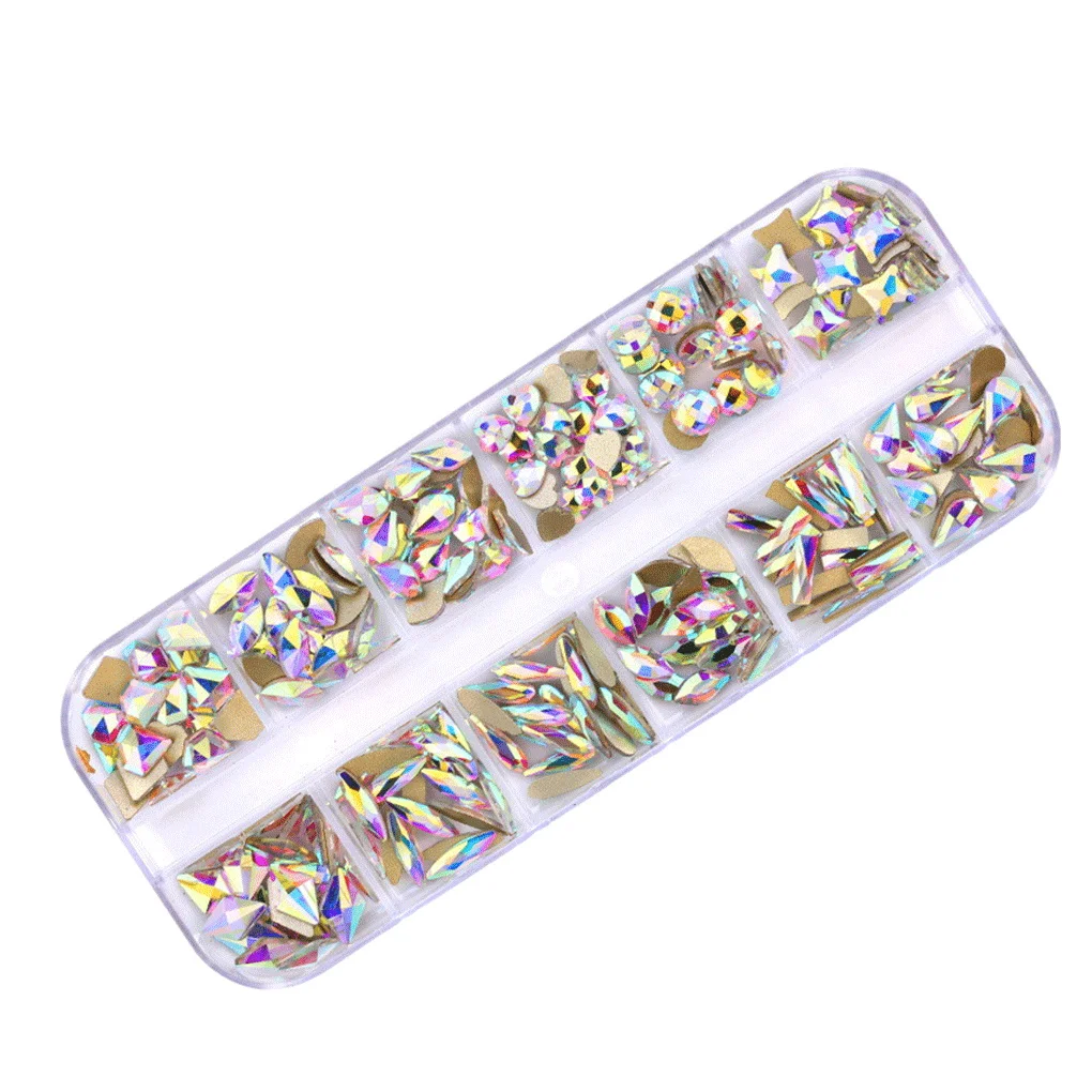 

1/2/3, 1 пакет, стеклянные кристаллы, отличный глянец, индивидуальные искусственные ногти, ручная работа, различные стили для гетероморфных 240 шт.