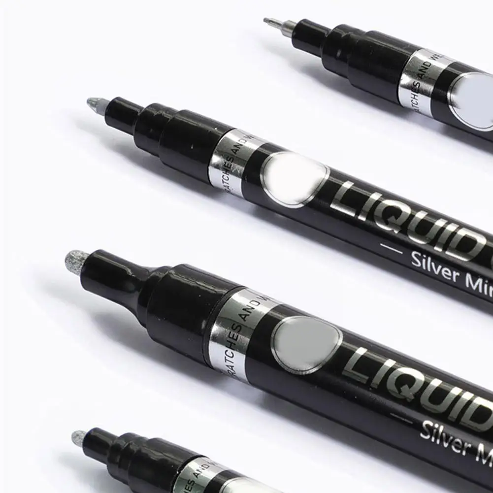 

Mirror Marker Pen DIY Reflective Liquid Paint Gold Finish Pen Craftwork Metallic Art Markers Pens Silver K6R3