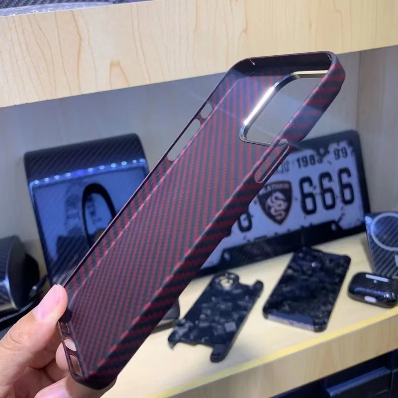 Carbon Fiber Case for IPhone 13 Mini 13Pro Max 13 Case Aramid Fiber Lens Metal Ring Phone Protective Cover for IPhone 13 Pro