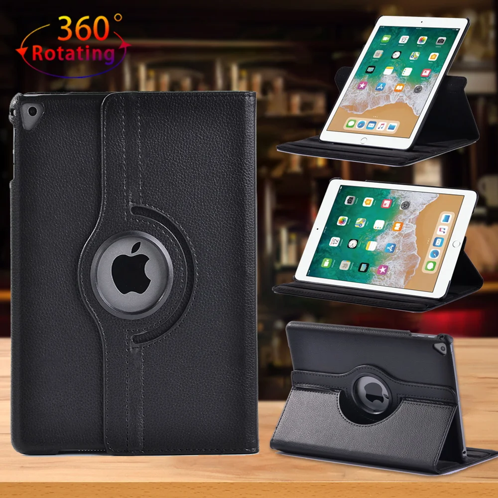 

Для Apple Ipad 5th/6th/iPad Air 1/Air 2/iPad Pro 9,7 дюйма Вращающийся на 360 из искусственной кожи Автоматический Пробуждение чехол для планшета + стилус