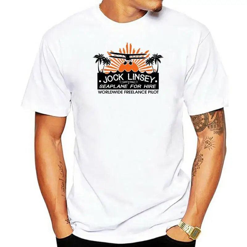 Jock Linsey Seaplane Indiana Jones Inspired T-Shirt - Retro 80'S Film Tee New Streetwear Shirt