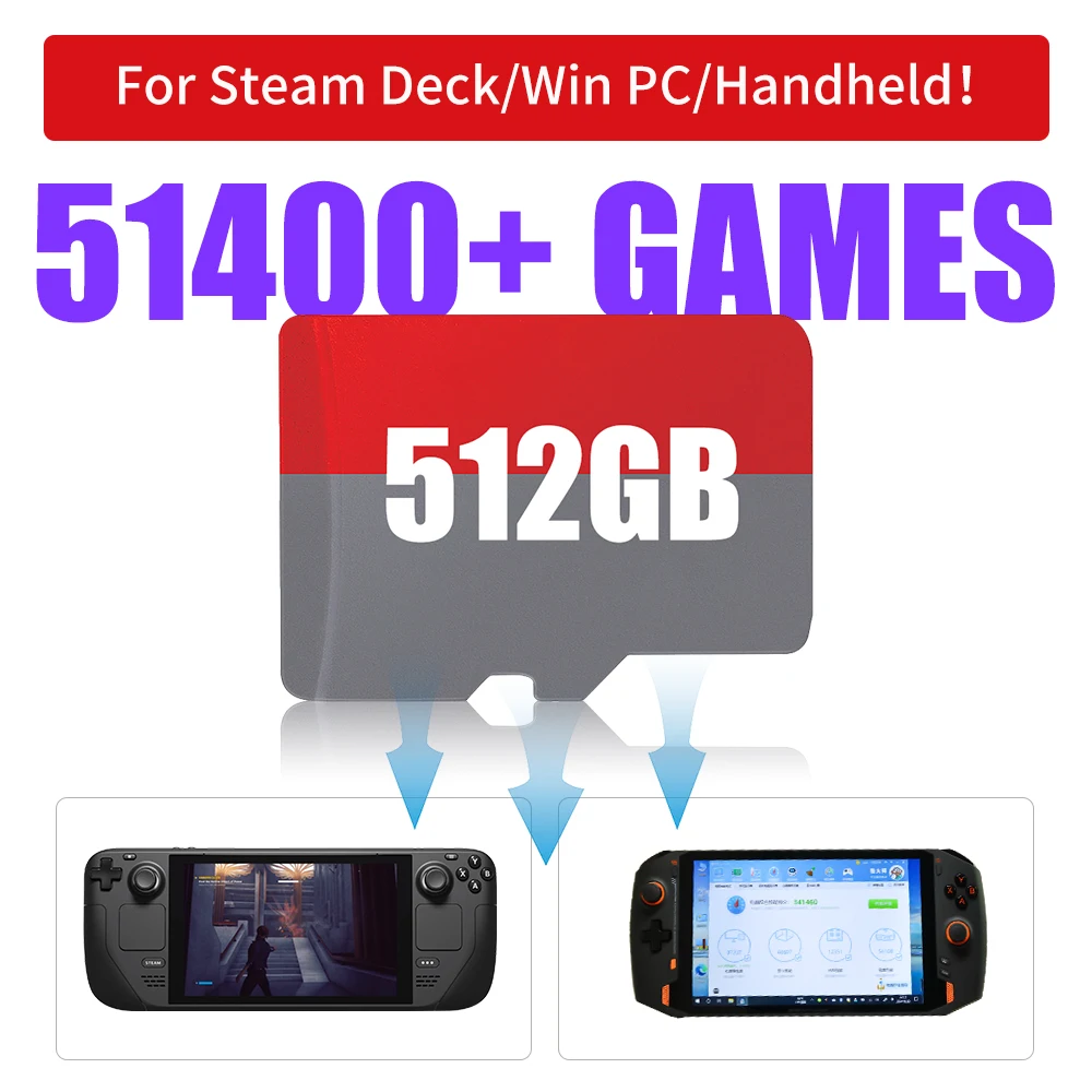 Игровая карта Batocera 39 для портативного устройства Steam/Deck/WIN 600/Ayaneo Windows PC 51400 +