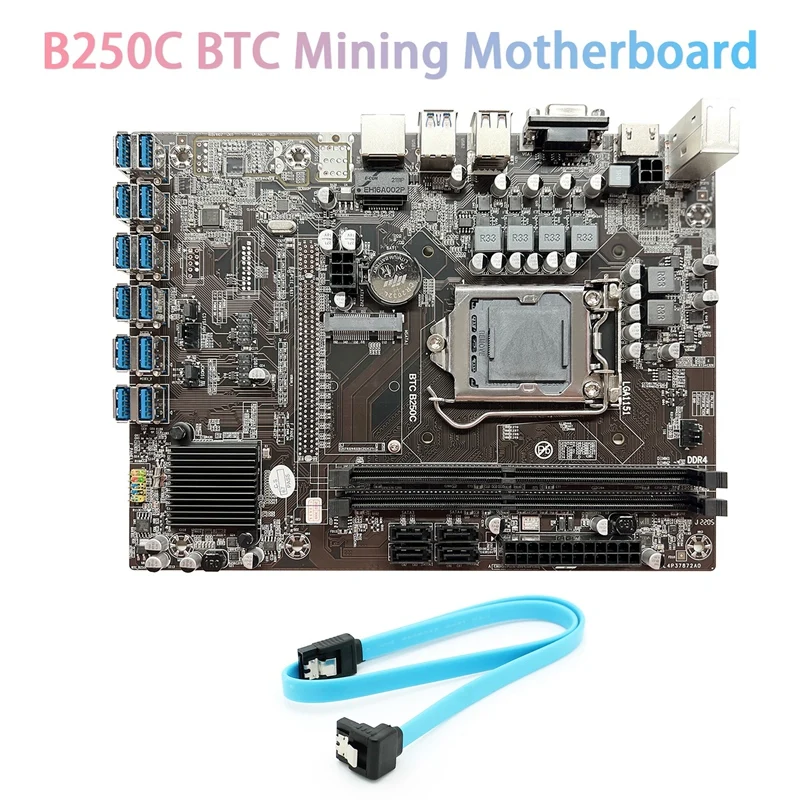 Материнская плата B250C для майнинга BTC 12XPCIE в разъем графической карты USB3.0 LGA1151