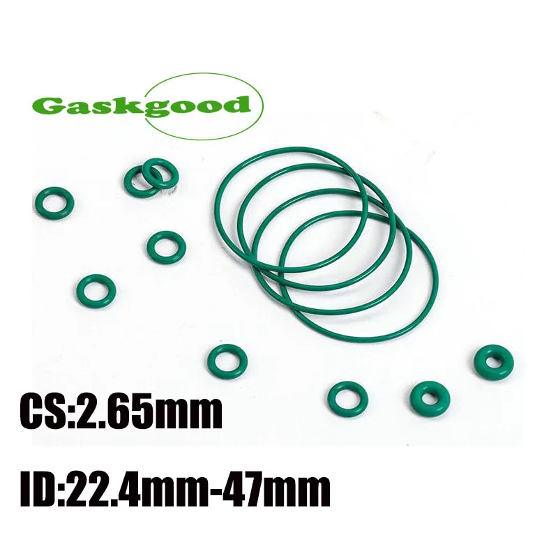 

10/5pcs Green FKM O Rings 2.65mm Wire Diameter Fluorine Rubber O Rings Gaskets ID 22.4mm-47mm O Ring Seals Washer