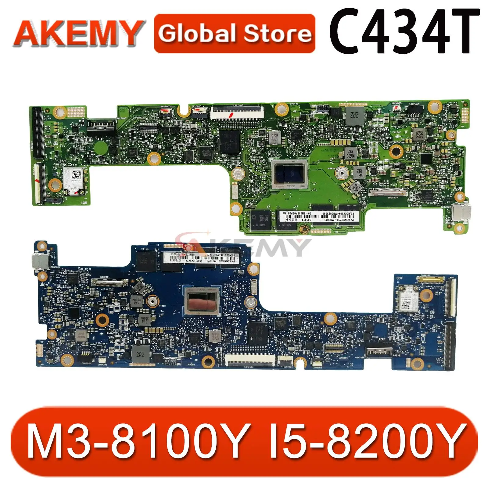 

Флип-материнская плата для ноутбука C434T Φ Chromebook C434 C434TA Материнская плата ASUS 8GB/4GB-RAM M3-8100Y/128G