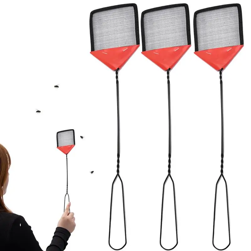 

Flyswatter Set Flyswatter With Metal Handle 13.8'Heavy Duty Manual Fly Swatter 3pcs / 5pcs Manual Swat For Kitchen Flies Indoor