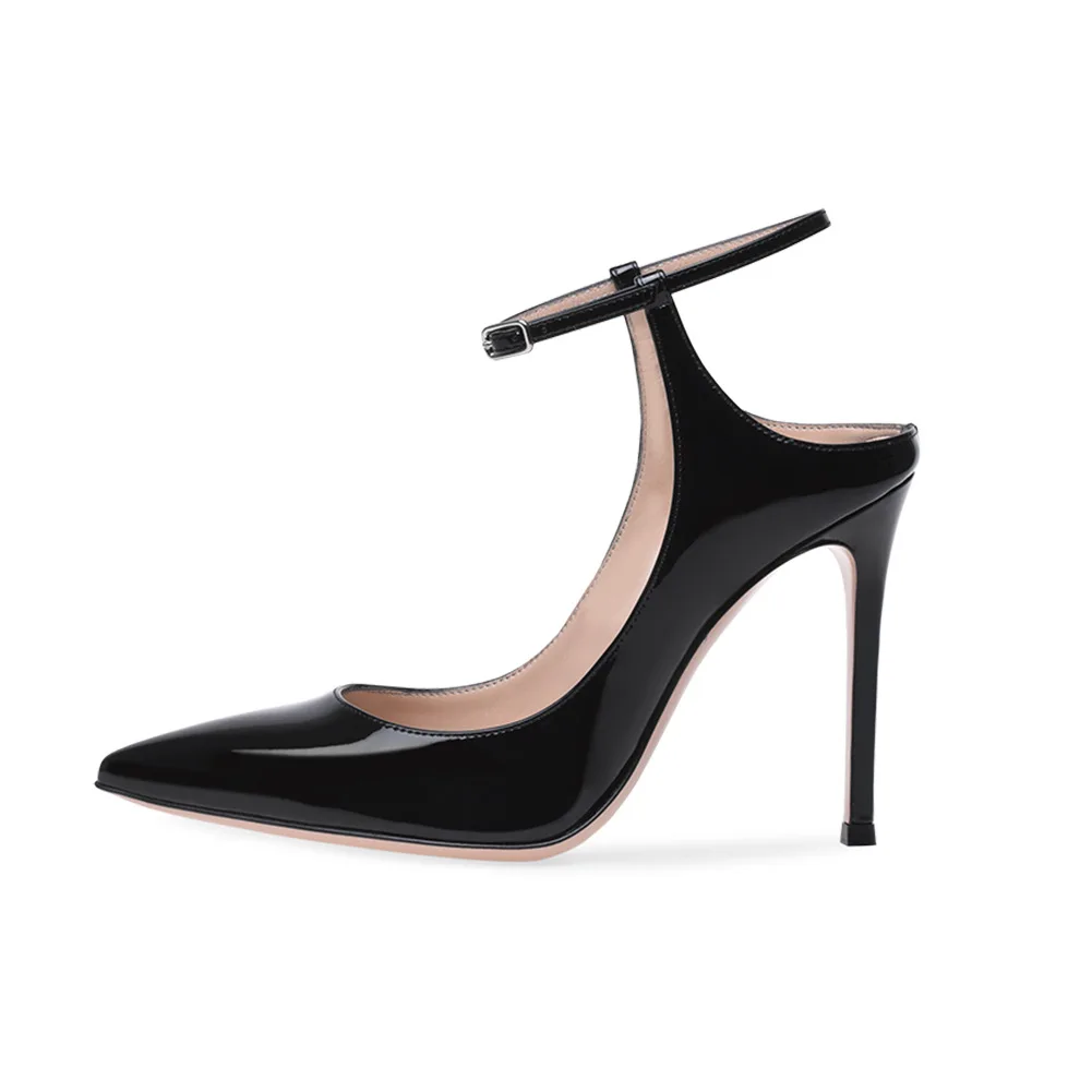 

Black Patent Leather Pointed Toe Thin High Heel Single Shoes Women's Trade Large Size Spring Summer Fashion Shoes