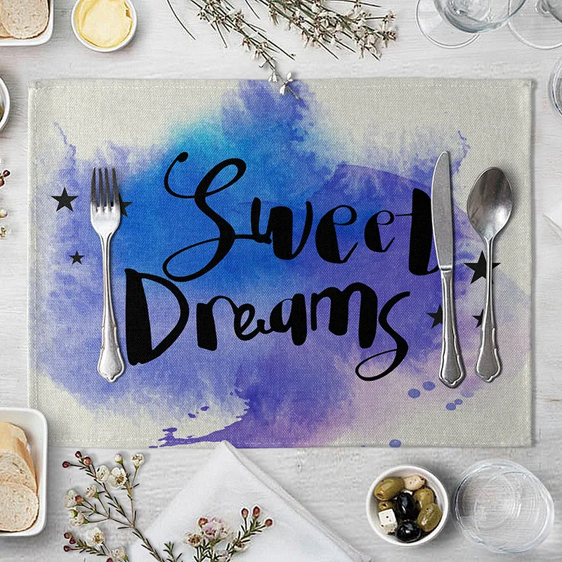 45*32 см красочный буквенный принт кухонный обеденный стол хлопковый льняной