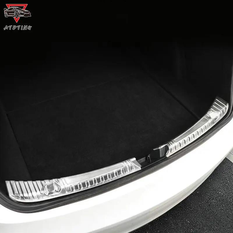 Внутренняя защита для багажника Tesla Model 3 Model Y из нержавеющей стали, модель 3 2022, внутренняя защитная пластина заднего бампера автомобиля, обшивка, новый стиль