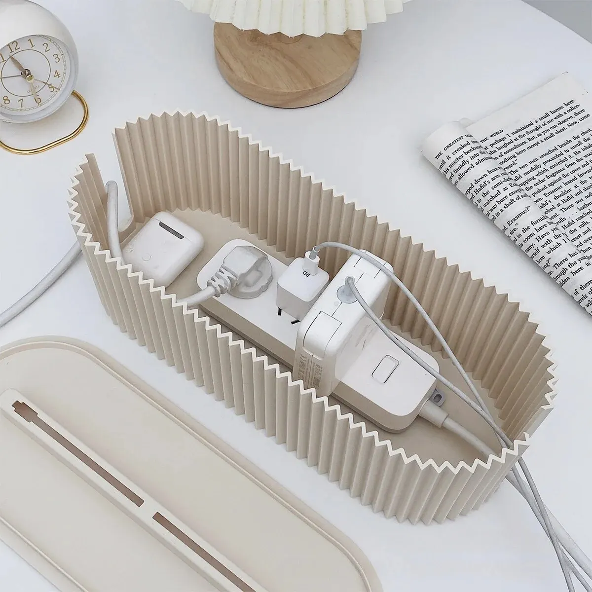 1 Шт. Ящик Для Хранения Кабелей С Крышкой Органайзер Большой Емкости Офисного