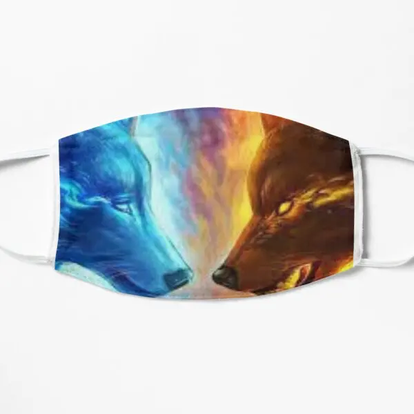 

Плоская Маска для лица с принтом огненный и ледяной волк, Симпатичные аксессуары унисекс, дымка, здоровье, модная Защитная дышащая Спортивн...