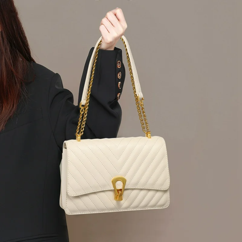 

2023 New Niche Crossbody Women's Armpit Summer Leather Shoulder Ringer Chain Bag