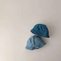 korea baby bucket hat vintage denim kids hats summer sun hats 2022 children fisherman caps for girls boys baby accessories