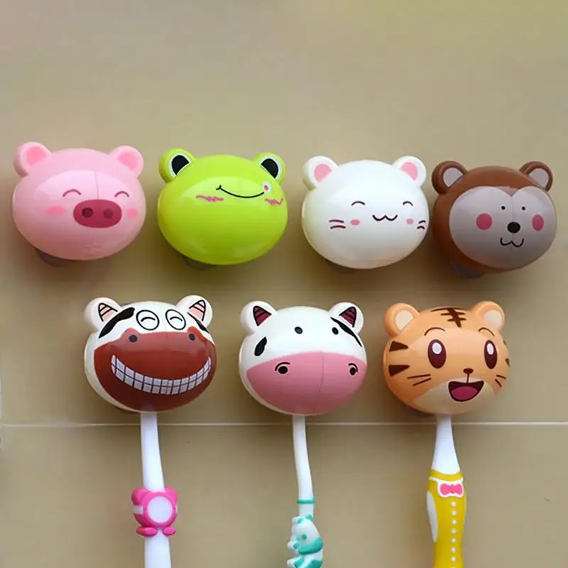 

Cartoon Animal Shape Toothbrush Holder Random Type Bathroom Shower Curtain Bathroom Children's Toothbrush Accessories