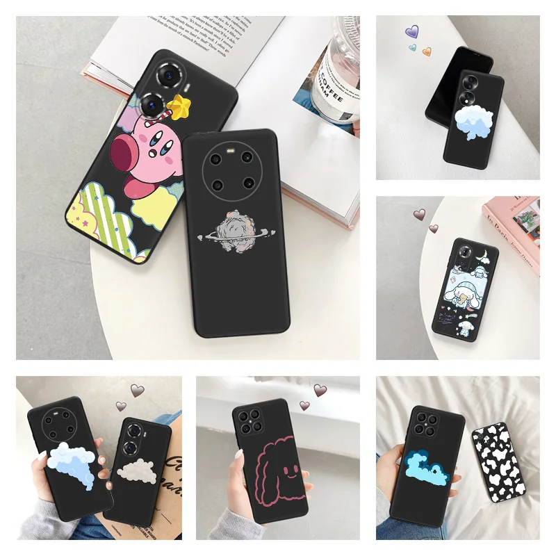 Новый модный телефон задняя крышка черный мягкий с рисунками из мультфильмов для