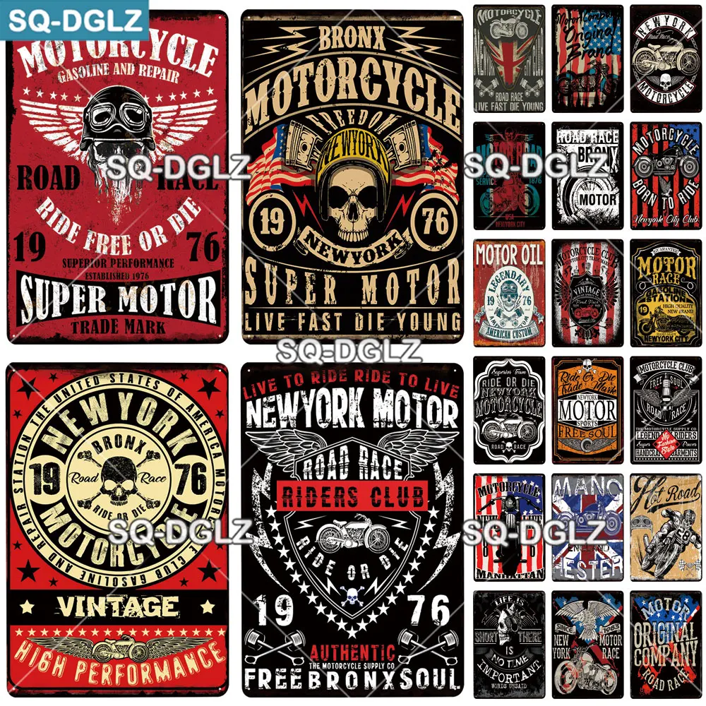 

Металлический знак для мотоцикла, винтажный металлический фотоальбом, декор стен, жестяные знаки, спортивный мотор, постер, подарок, металлическая живопись