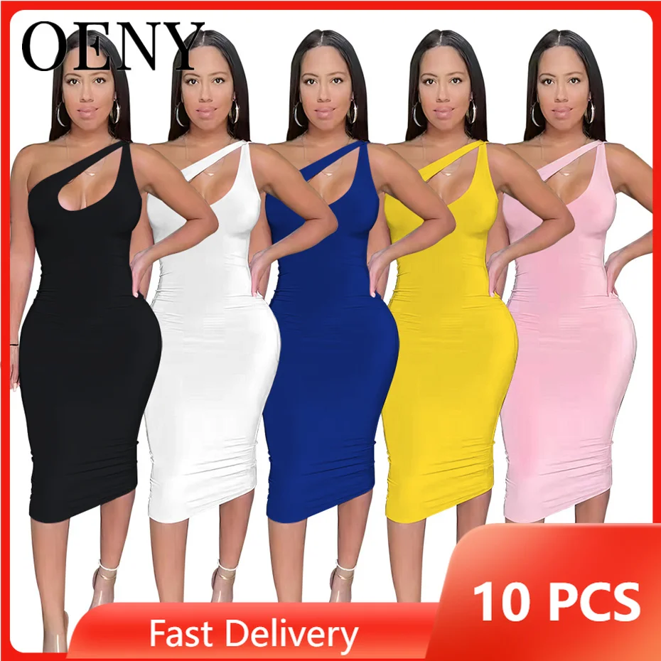 

Summer Elegant Sexy Single Shoulder Strap Women's Backles Party Dress Bandage Front Hollowed Out Wholesale Items Bulk Lots O9045