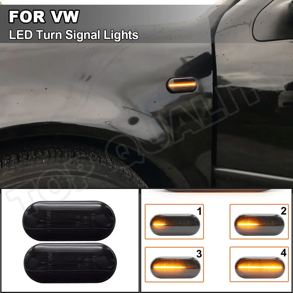 

2x Smoked Dynamic LED Side Marker Indicator Blinker Lights For VW Bora Golf Mk4 Passat B5 Jetta Seat Alhambra Cordoba Ford Focus