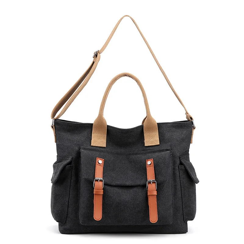 Women's Shoulder Bag Large Capacity Casual Retro Canvas Messenger Bag Crossbody Travel Tote