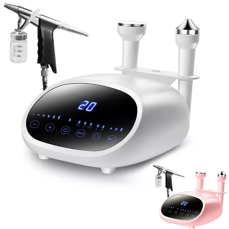 

3 in 1 Ultrasonic Facial Tightening Oxygen Injection Beauty Apparatus High Frequency Vibration Massager Face Cleansing Spray Gun