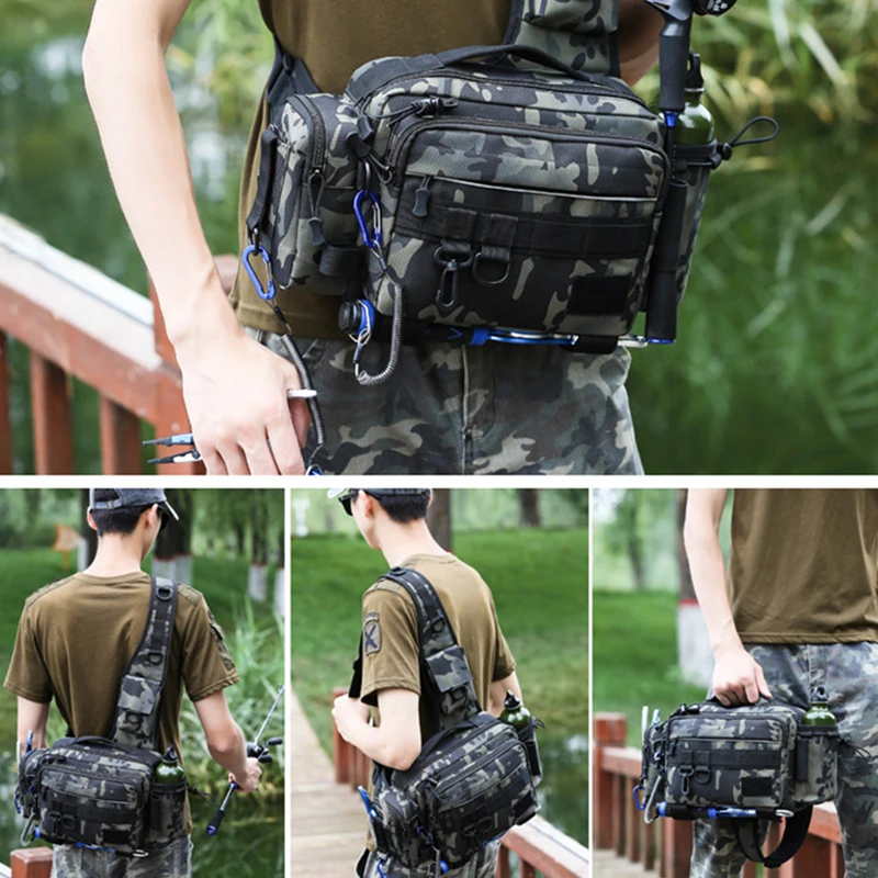 

Multifunctional Fishing Tackle Bags Single Shoulder Crossbody Bag Waist Pack Fish Lures Gear Utility Storage Fishing Bag
